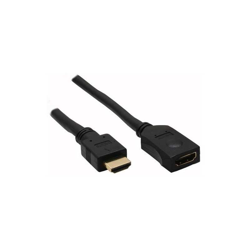 InLine HDMI M-F 3m cavo HDMI HDMI tipo A (Standard) Nero