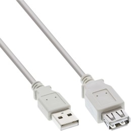 InLine Cavo USB 2.0 A maschio   A femmina, prolunga, beige, 1,8m