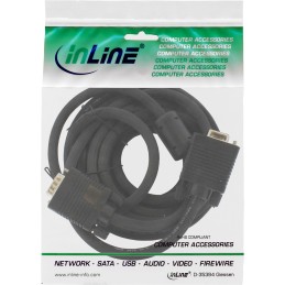 InLine Cavo S-VGA 15poli HD maschio   femmina, 0,5m, ferrite, schermato, nero