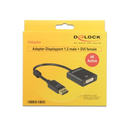 DeLOCK 62599 cavo e adattatore video 0,2 m DisplayPort DVI-I Nero