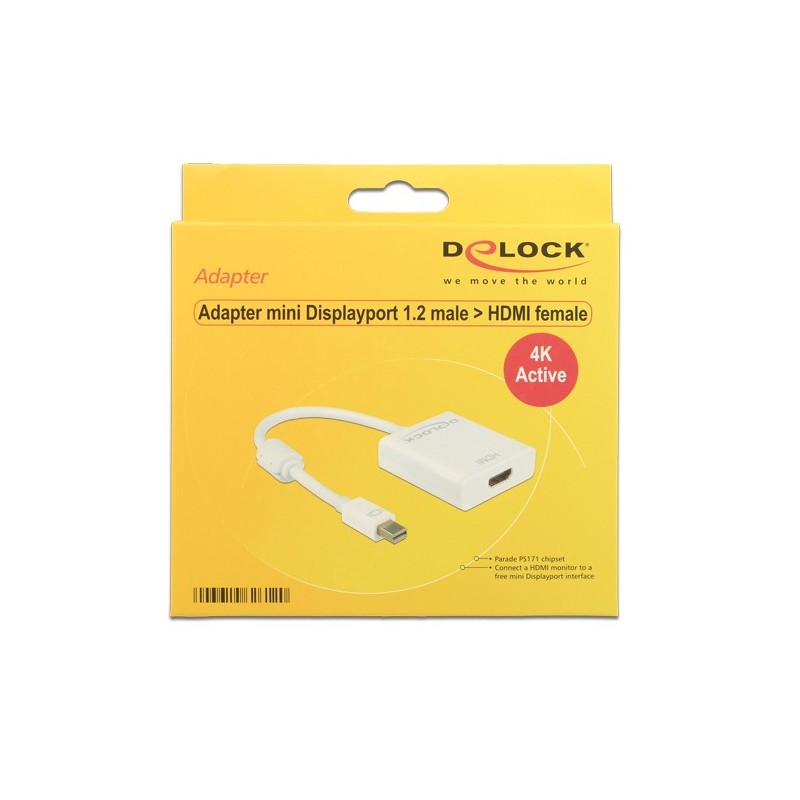 DeLOCK 62612 cavo e adattatore video 0,2 m Mini DisplayPort HDMI tipo A (Standard) Bianco