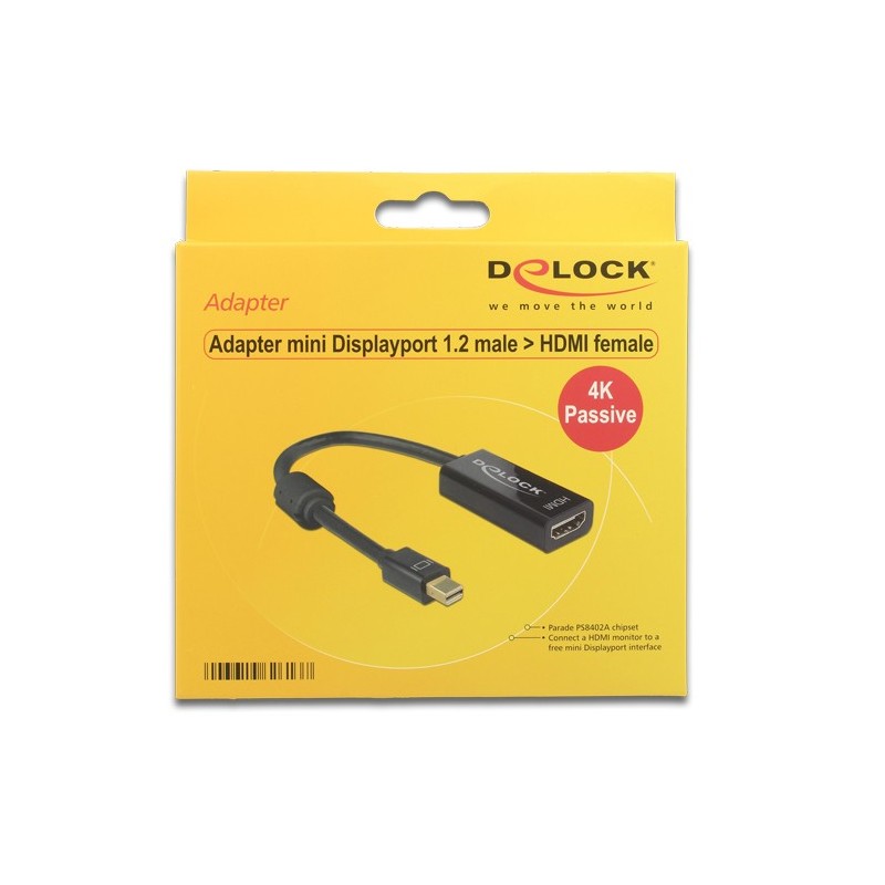 DeLOCK 62613 cavo e adattatore video 0,2 m Mini DisplayPort HDMI tipo A (Standard) Nero