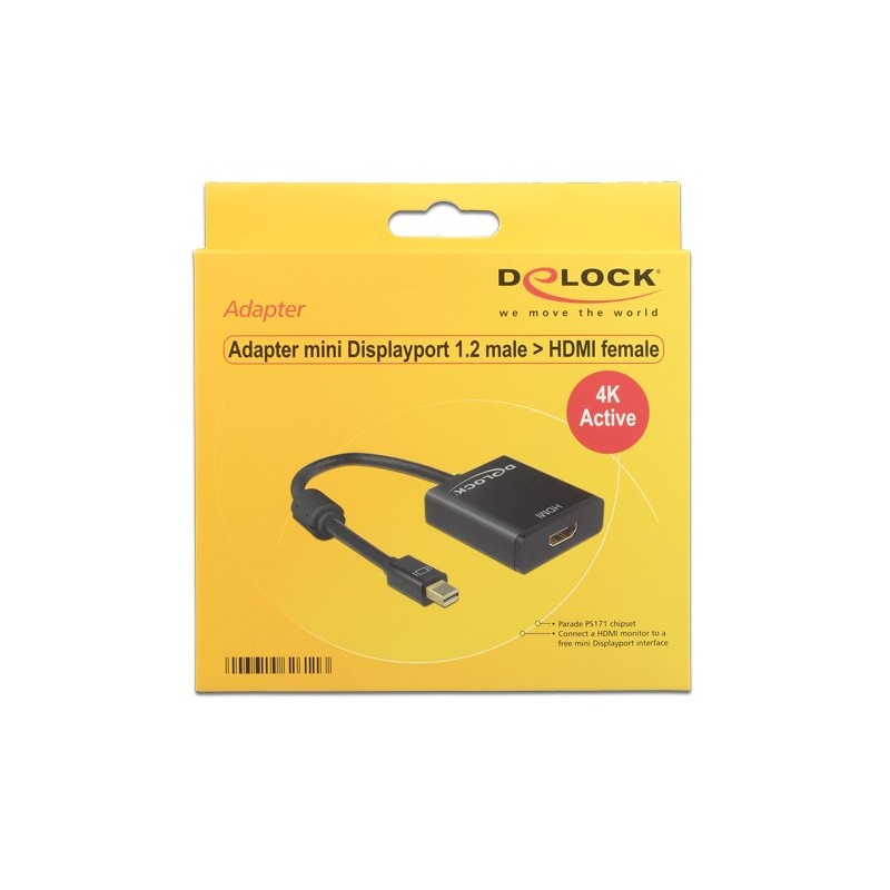 DeLOCK 62611 cavo e adattatore video 0,2 m Mini DisplayPort HDMI tipo A (Standard) Nero