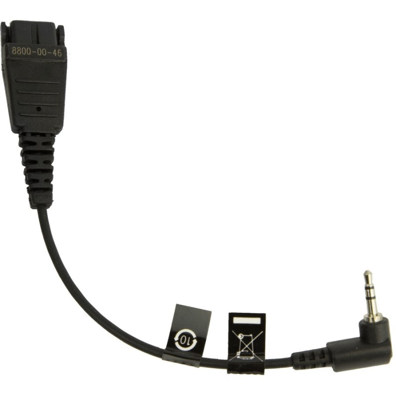 Jabra 8800-00-46 cavo audio 0,15 m QD 2.5mm jack Nero