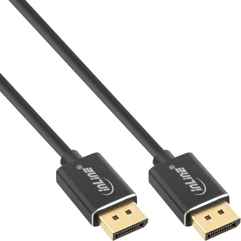 InLine Cavo DisplayPort 1.4 Slim, 8K4K, dorato, nero, 1m