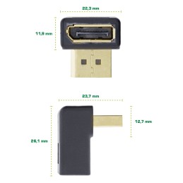 InLine Adattatore DisplayPort maschio femmina, angolare verso il basso