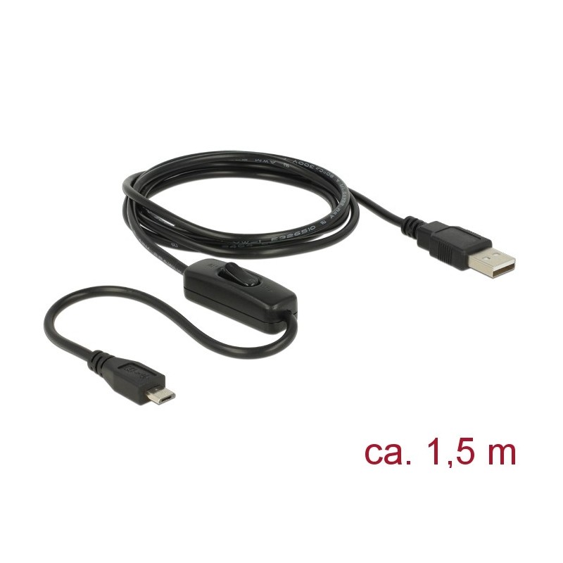 DeLOCK 84803 cavo USB USB 2.0 1,5 m USB A Micro-USB B Nero