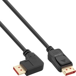 InLine Cavo DisplayPort 1.4, 8K4K, ad angolo retto, nero oro, 1m