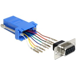 DeLOCK 65430 adattatore per inversione del genere dei cavi Sub-D 9p RJ45 Nero, Blu, Argento