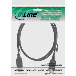 InLine Cavo USB 2.0 A maschio   A femmina, prolunga, dorato, nero, 3m