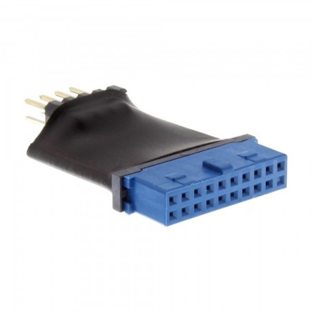 InLine 4043718209958 adattatore per inversione del genere dei cavi USB 3.0 19 Pin USB 2.0 internal Nero, Blu