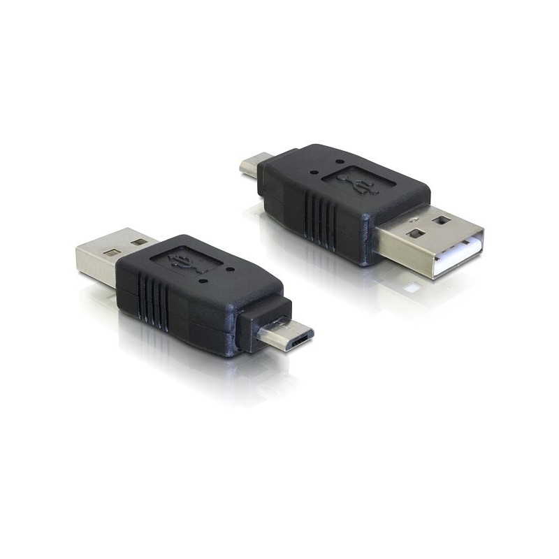 DeLOCK Adapter USB micro-B male to USB2.0 A-male USB 2.0 A Nero