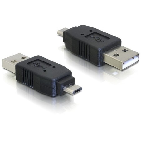 DeLOCK Adapter USB micro-B male to USB2.0 A-male USB 2.0 A Nero