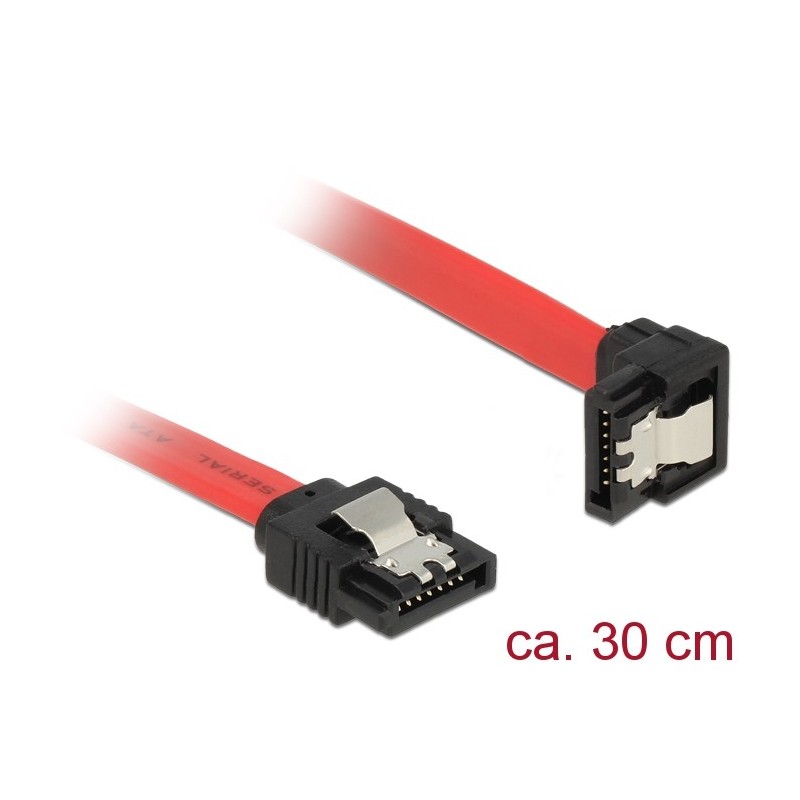 DeLOCK 83978 cavo SATA 0,3 m SATA 7-pin Nero, Rosso