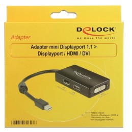 DeLOCK 0.16m DisplayPort Displayport + HDMI + DVI 0,16 m Mini DisplayPort DisplayPort + DVI + HDMI Nero