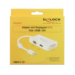 DeLOCK 0.16m DisplayPort VGA + HDMI + DVI 0,16 m Mini DisplayPort VGA (D-Sub)+ HDMI + DVI Bianco