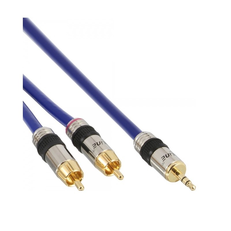 InLine 4043718108077 cavo audio 15 m 2 x RCA 3.5mm Blu