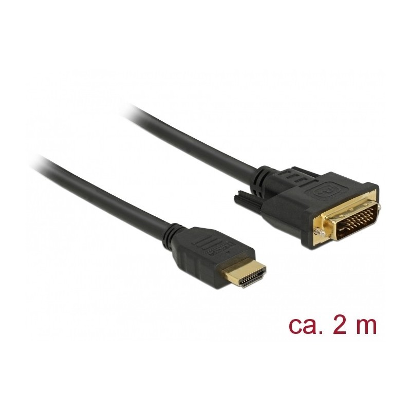 DeLOCK 85654 cavo e adattatore video 2 m HDMI tipo A (Standard) DVI Nero