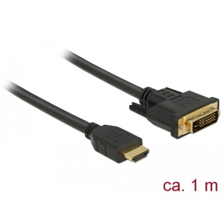 DeLOCK 85652 cavo e adattatore video 1 m HDMI tipo A (Standard) DVI Nero