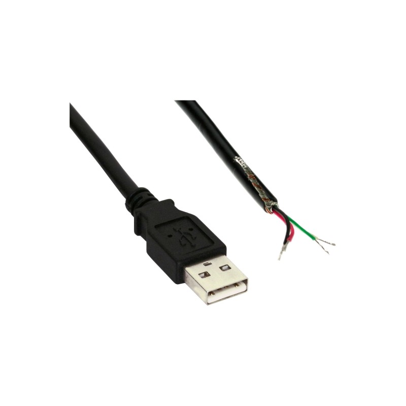 InLine Cavo USB 2.0 da A a estremità aperta, bulk, nero, 2m