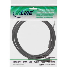 InLine Cavo USB 2.0 Micro, Micro Bm  F, prolunga, dorato, nero, 3m