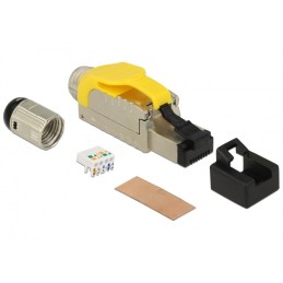 DeLOCK 86287 cavo di collegamento RJ-45 Argento, Giallo