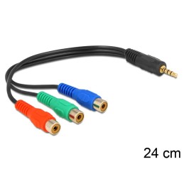 DeLOCK 62499 cavo audio 0,24 m 3.5mm 3 x RCA Nero