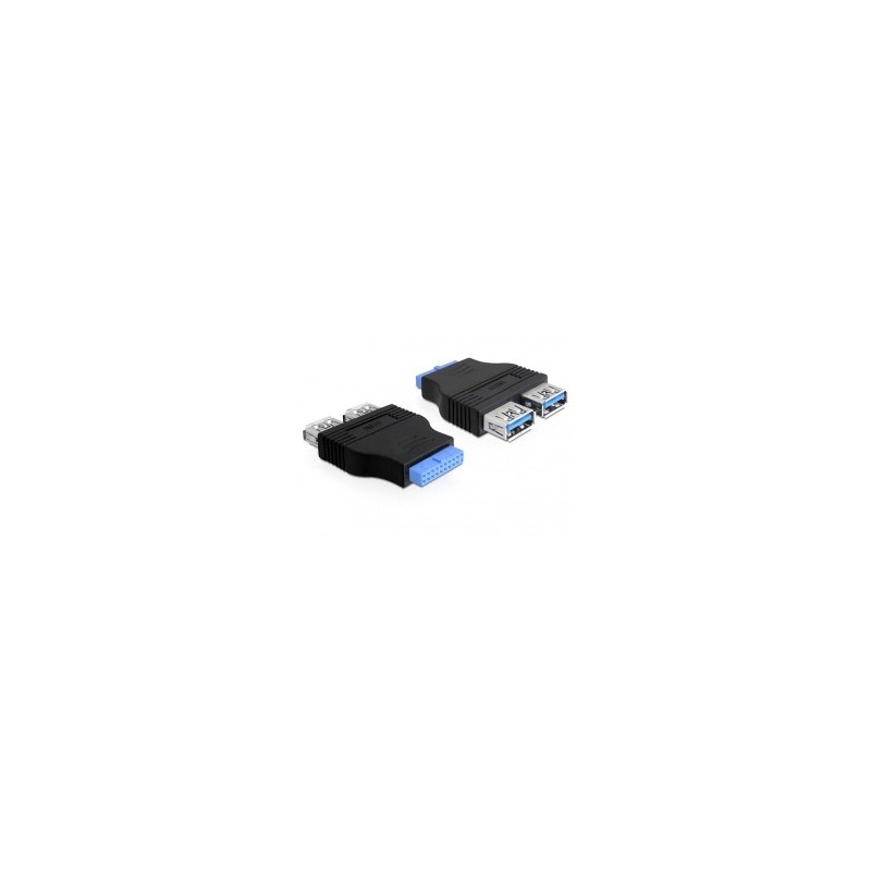 DeLOCK 65324 adattatore per inversione del genere dei cavi USB 3.0 19 Pin Buchse Nero