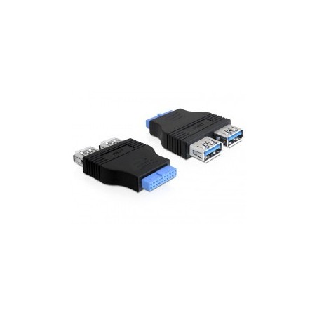 DeLOCK 65324 adattatore per inversione del genere dei cavi USB 3.0 19 Pin Buchse Nero