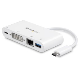 StarTech.com Adattatore Multiporta per Portatili USB-C - Power Delivery - DVI - GbE - USB 3.0