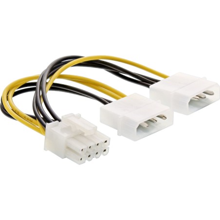 InLine Cavo di alimentazione int. 2x 4poli 5,25” M a 8poli PCIe F, 0,15m