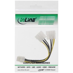 InLine Cavo di alimentazione int. 2x 4poli 5,25” M a 8poli PCIe F, 0,15m