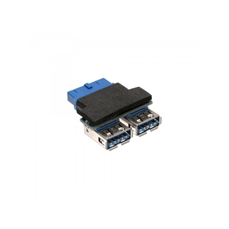 InLine 33444I 2x USB A USB 3.0 (19pin) Nero, Blu