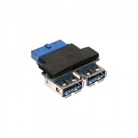 InLine 33444I 2x USB A USB 3.0 (19pin) Nero, Blu