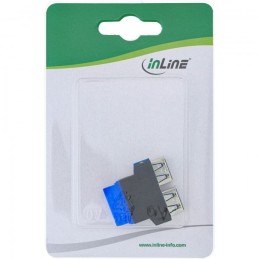 InLine 33444I 2x USB A USB 3.0 (19pin) Nero, Blu