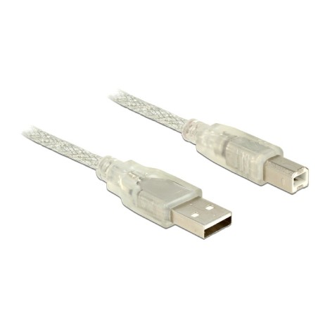 DeLOCK 83896 cavo USB USB 2.0 5 m USB A USB B Trasparente