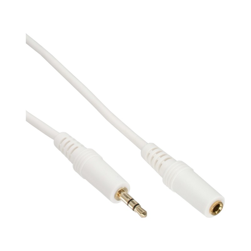 InLine Prolunga Audio Jack 3,5mm M-F, stereo, dorato, bianco, 10m