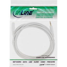 InLine Prolunga Audio Jack 3,5mm M-F, stereo, dorato, bianco, 10m