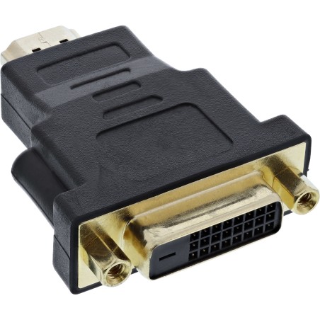 InLine Adattatore HDMI-DVI, Tipo A Maschio a DVI-D 24+1 Femmina, dorato, 4K2K