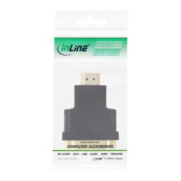 InLine Adattatore HDMI-DVI, Tipo A Maschio a DVI-D 24+1 Femmina, dorato, 4K2K