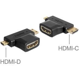 DeLOCK 65446 adattatore per inversione del genere dei cavi HDMI-C   HDMI-D HDMI-A Nero