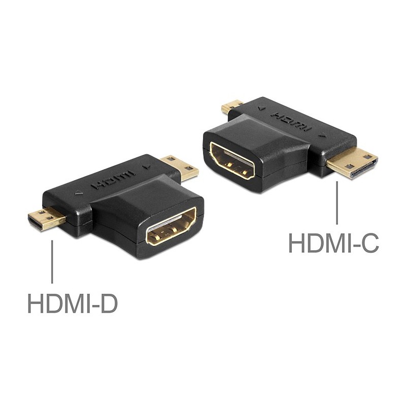 DeLOCK 65446 adattatore per inversione del genere dei cavi HDMI-C   HDMI-D HDMI-A Nero