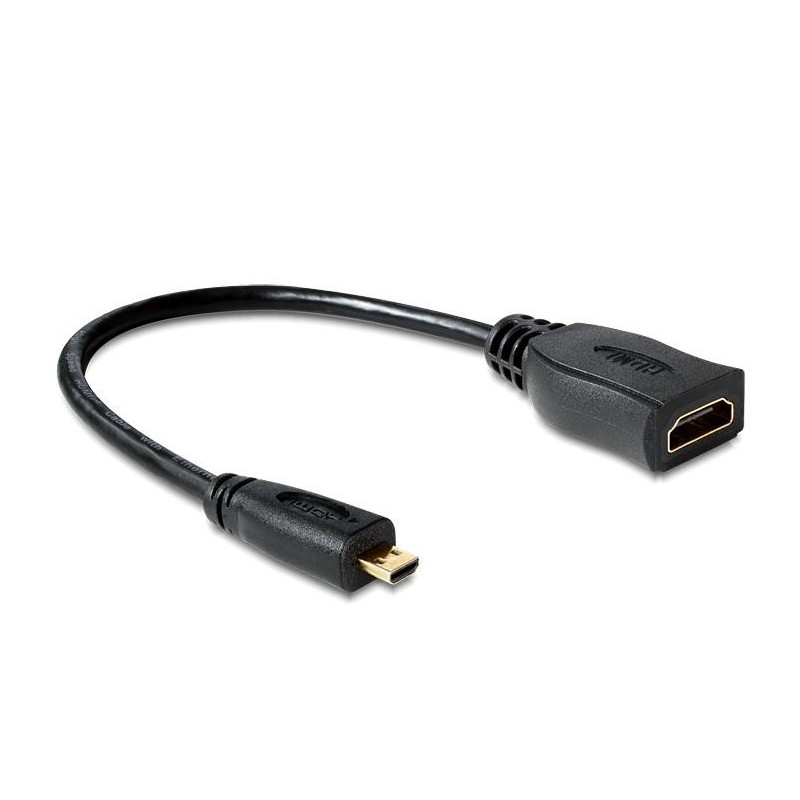 DeLOCK 65391 cavo HDMI 0,23 m HDMI tipo A (Standard) HDMI tipo D (Micro) Nero