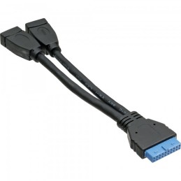 InLine 33445I 2x USB A 19 pin Nero