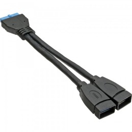 InLine 33445I 2x USB A 19 pin Nero