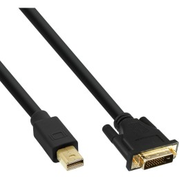 InLine Cavo Mini DisplayPort M a DVI-D 24+1 M, 2m, FullHD, dorato, nero