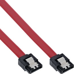 InLine Cavo SATA I (1,5Gb s), SATA a SATA, 0.7m, rosso, chiusura a scatto