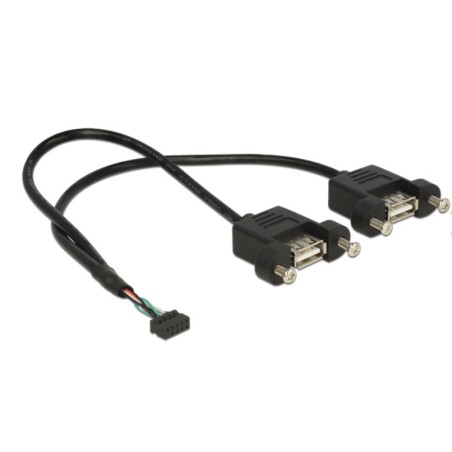 DeLOCK 84832 cavo USB USB 2.0 0,25 m 2 x USB A Nero