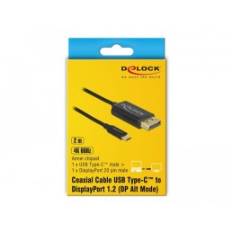 DeLOCK 83710 cavo e adattatore video 2 m USB tipo-C DisplayPort Nero