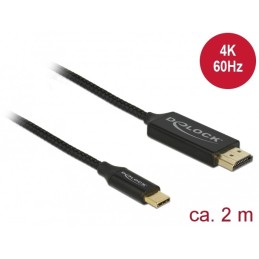 DeLOCK 84905 cavo e adattatore video 2 m USB tipo-C HDMI tipo A (Standard) Nero